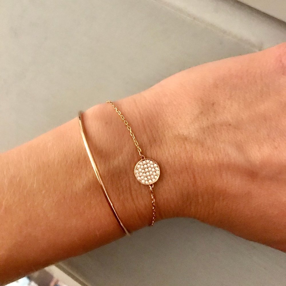 Swarovski Ginger Bangle, White, Rose-Gold